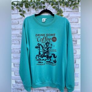 Lightweight Teal Country Graphic Crewneck